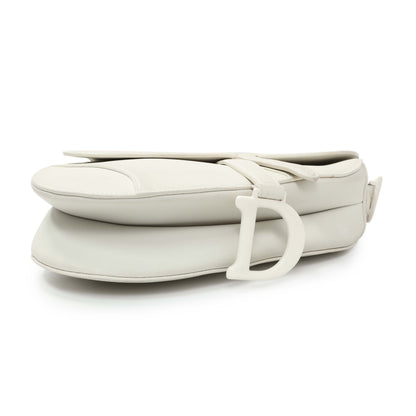 Exclusive Christian Dior White Ultra Matte Calfskin Saddle Bag — Back View