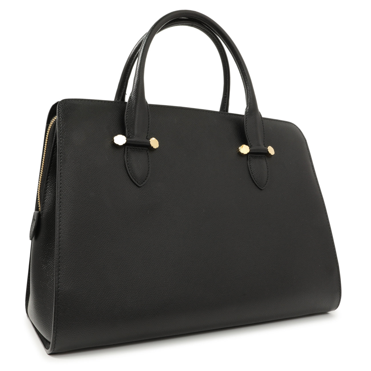 Exclusive Salvatore Ferragamo Black Hammered Calfskin Today Satchel — Side View