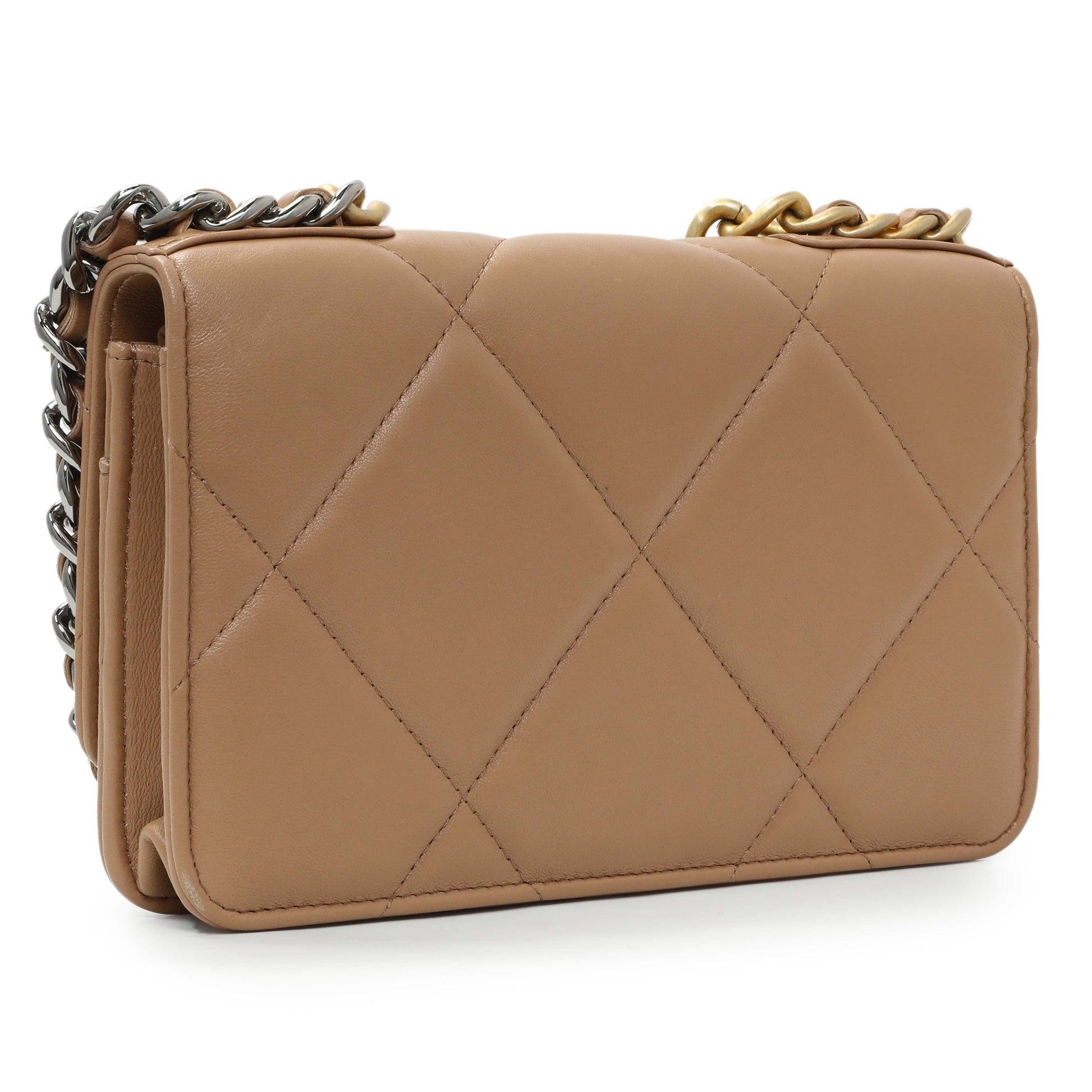 Exclusive Chanel Caramel 19 Wallet on Chain — Back View