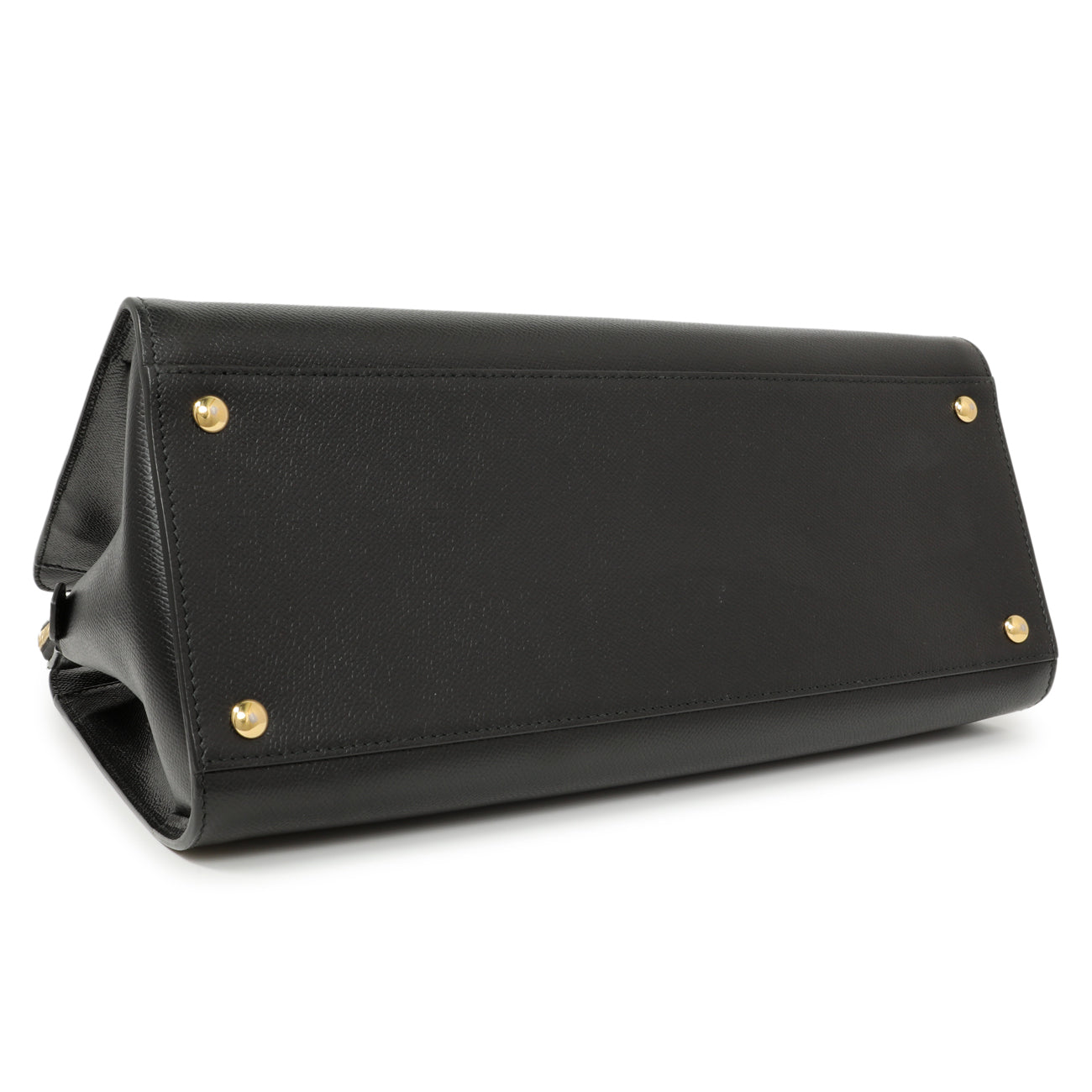 Exclusive Salvatore Ferragamo Black Hammered Calfskin Today Satchel — Back View