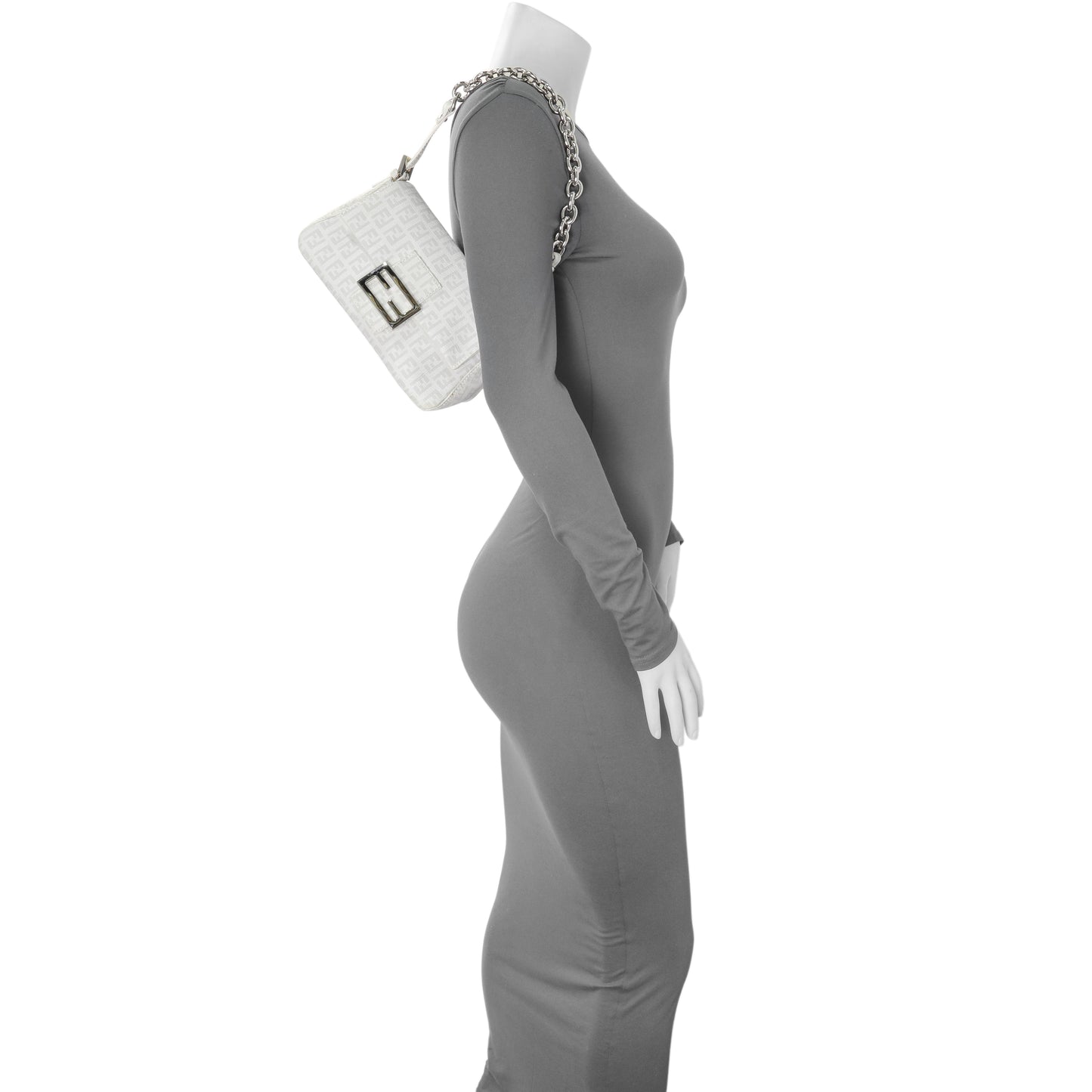 Exclusive Fendi White Mini Mama Baguette — Alternate View 12
