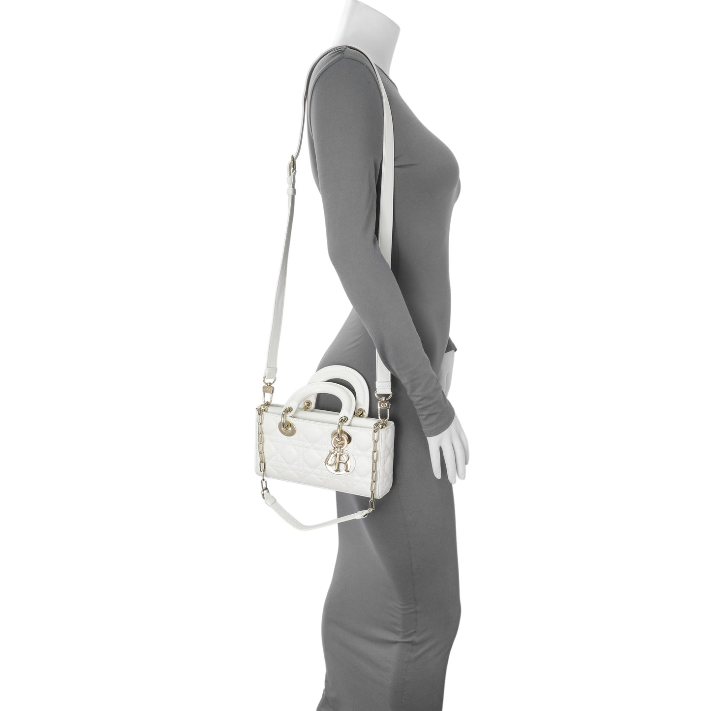 Exclusive Christian Dior Latte Cannage Small Lambskin Lady D-Joy — Alternate View 11