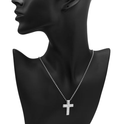 Exclusive 18K White Gold 2.22 Carat Diamond Cross Pendant — Back View