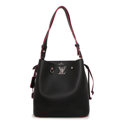 Exclusive Louis Vuitton Noir Lockme Bucket — Front View