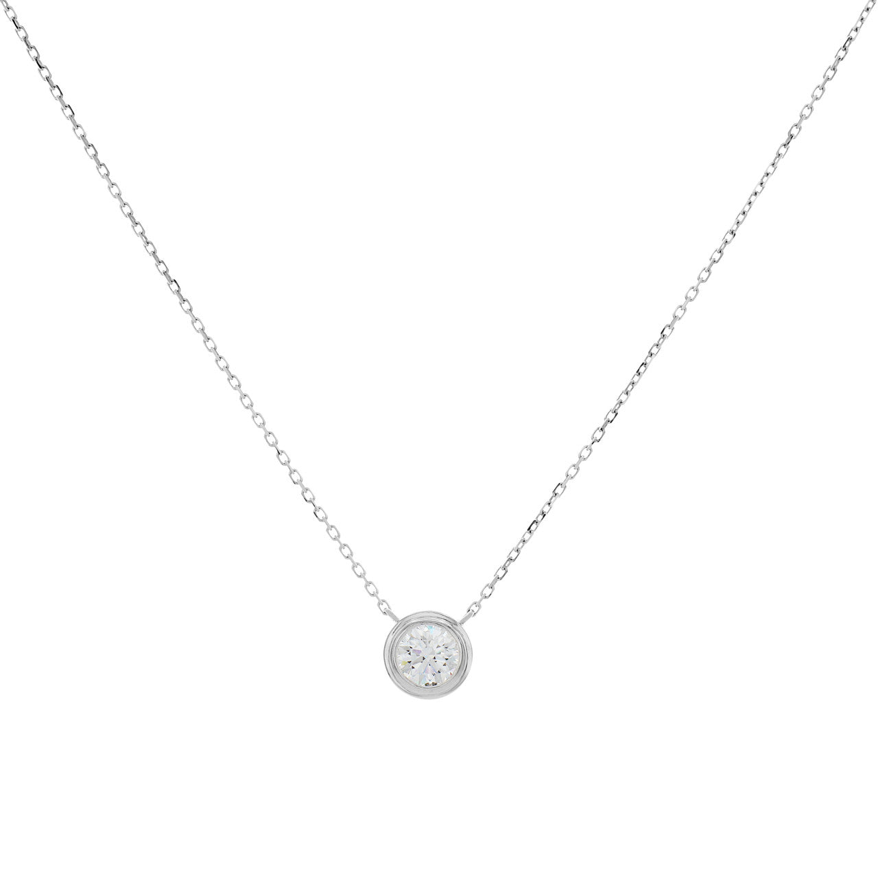 Exclusive 18K White Gold 1.02 Carat Diamond Pendant — Front View