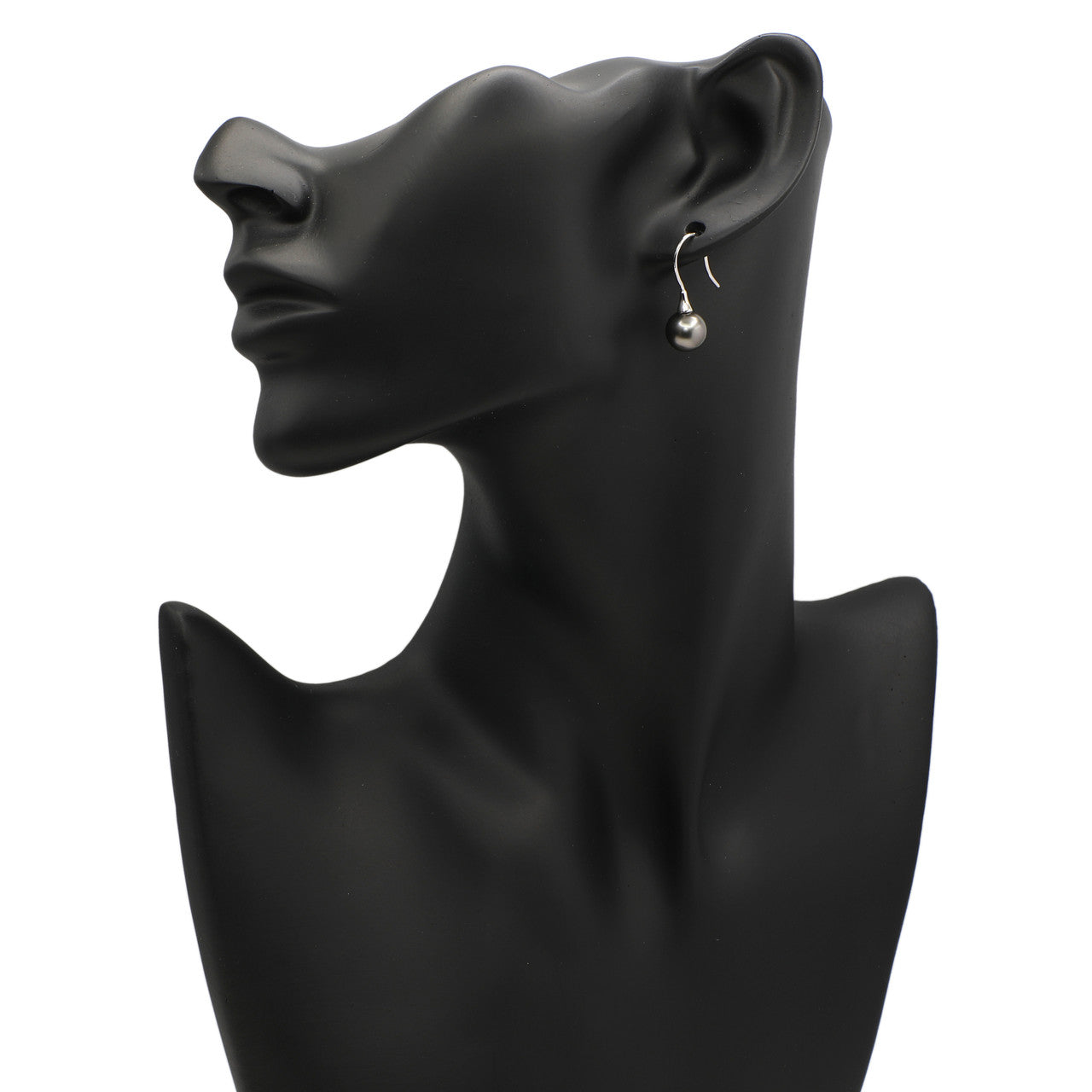 Exclusive 18K White Gold Tahitian Pearl Earrings — Back View