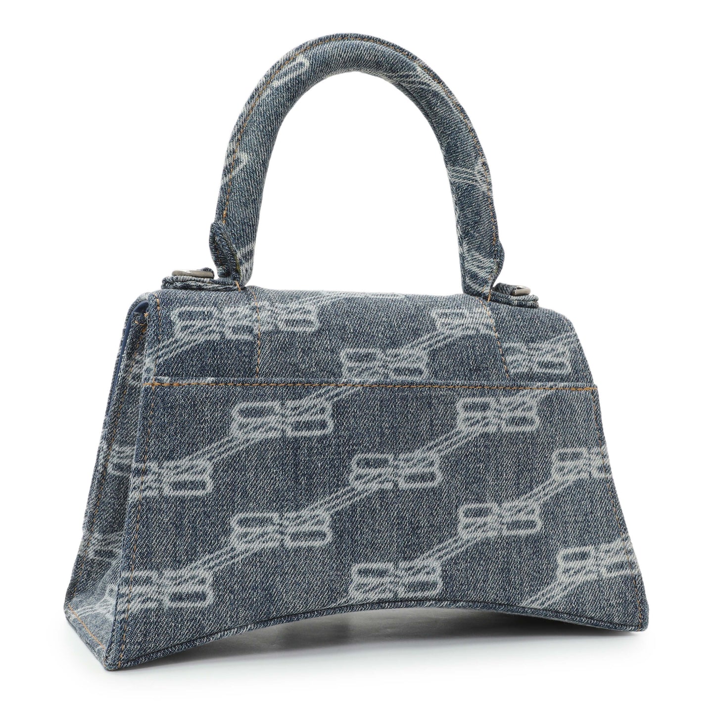 Exclusive Balenciaga Denim Monogram Hourglass S — Side View