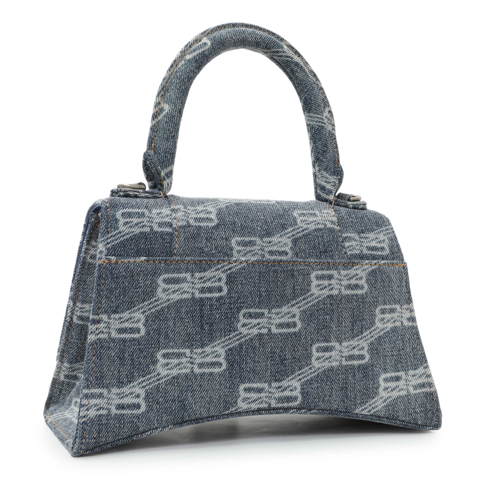 Exclusive Balenciaga Denim Monogram Hourglass S — Side View