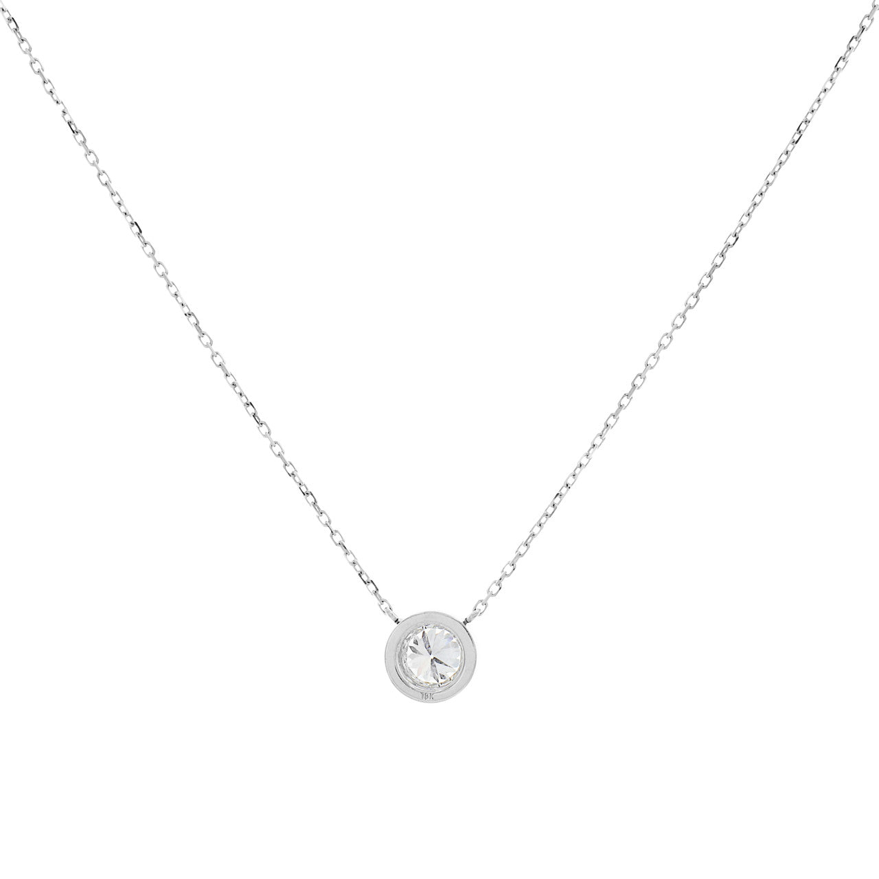 Exclusive 18K White Gold 1.02 Carat Diamond Pendant — Side View