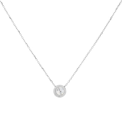 Exclusive 18K White Gold 1.02 Carat Diamond Pendant — Side View