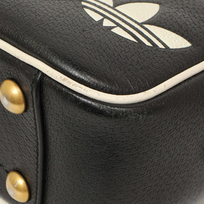 Exclusive Gucci X Adidas Textured Dollar Calfskin Web Trefoil Logo Small Messenger Bag — Detail View