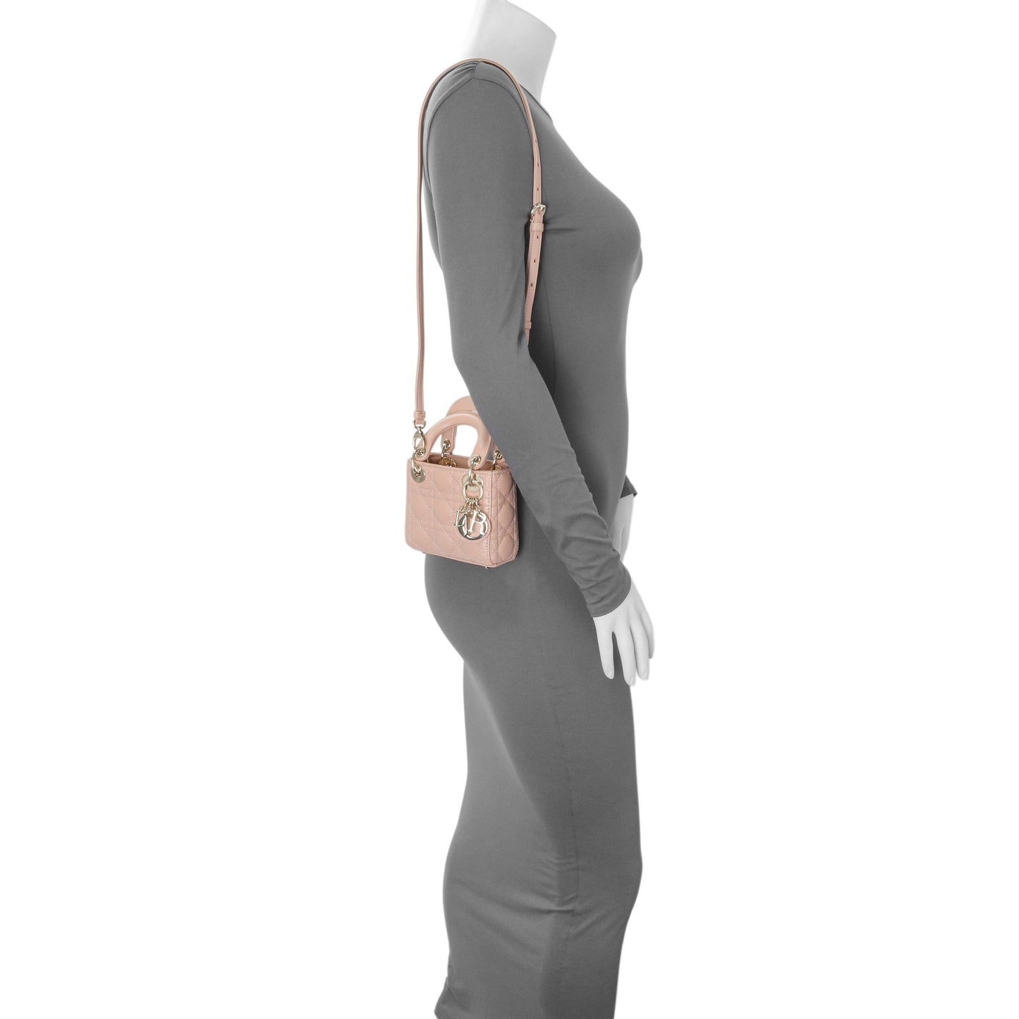 Exclusive Christian Dior Lambskin Cannage Micro Lady Dior — Alternate View 7
