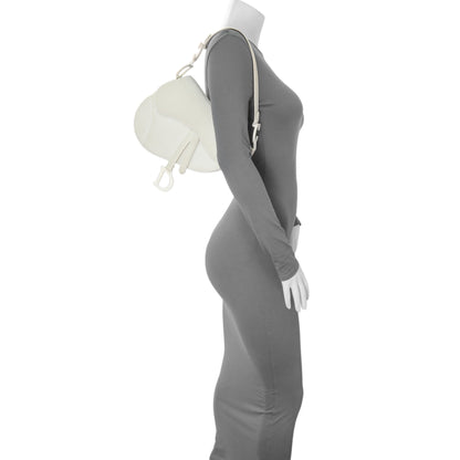 Exclusive Christian Dior White Ultra Matte Calfskin Saddle Bag — Alternate View 8
