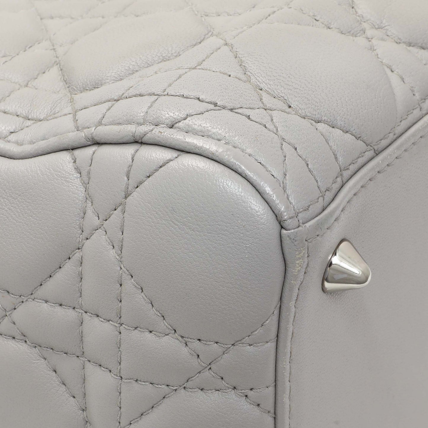 Exclusive Christian Dior Grey Lambskin Cannage Medium Lady Dior — Lifestyle View