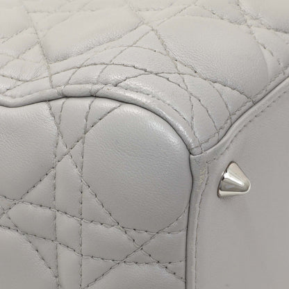 Exclusive Christian Dior Grey Lambskin Cannage Medium Lady Dior — Lifestyle View