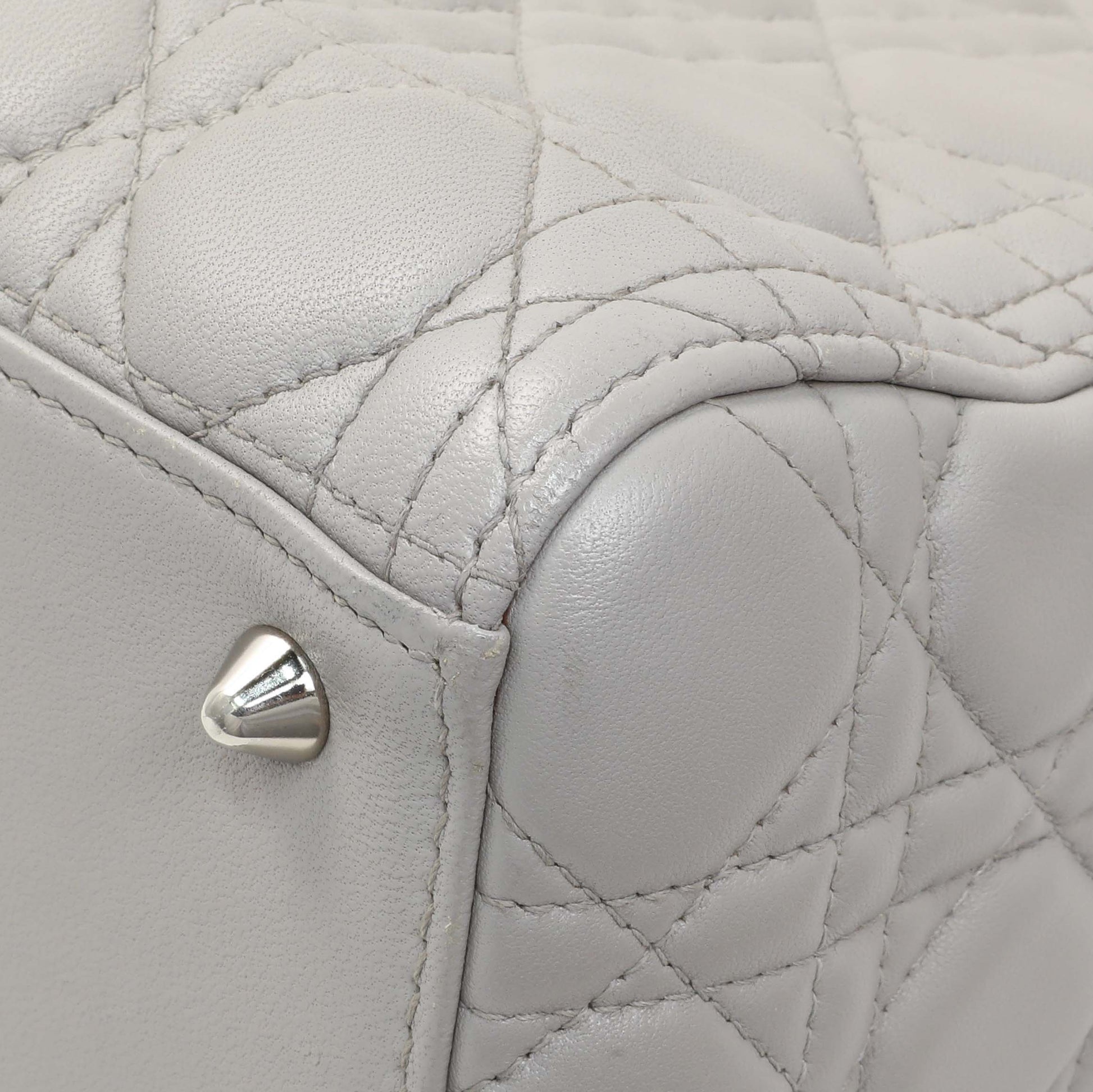 Exclusive Christian Dior Grey Lambskin Cannage Medium Lady Dior — Alternate View 7
