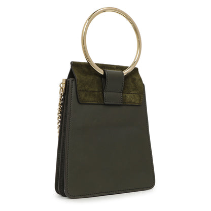 Exclusive Chloe Deep Forest Calfskin Suede Mini Faye Bracelet Bag — Side View