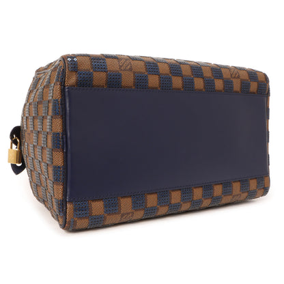 Exclusive Louis Vuitton Blue Damier Paillettes Speedy 30 — Back View