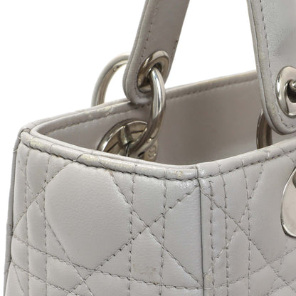 Exclusive Christian Dior Grey Lambskin Cannage Medium Lady Dior — Alternate View 11