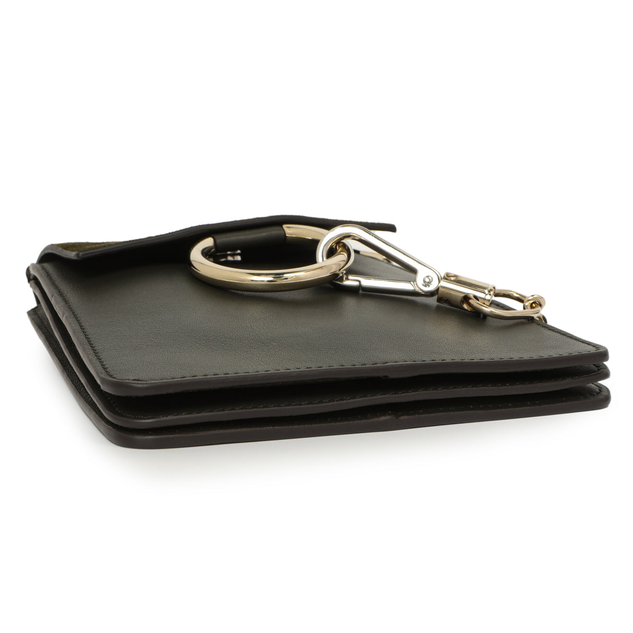 Exclusive Chloe Deep Forest Calfskin Suede Mini Faye Bracelet Bag — Back View
