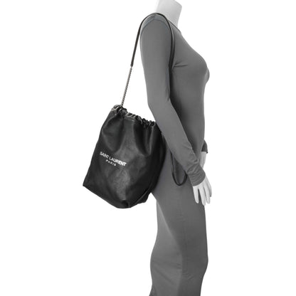 Exclusive Saint Laurent Black Lambskin Teddy Bucket Bag — Alternate View 7