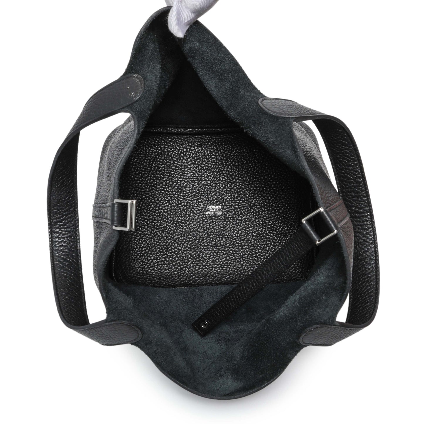 Exclusive Hermes Black Clemence Picotin 22 — Top View