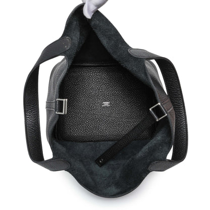 Exclusive Hermes Black Clemence Picotin 22 — Top View