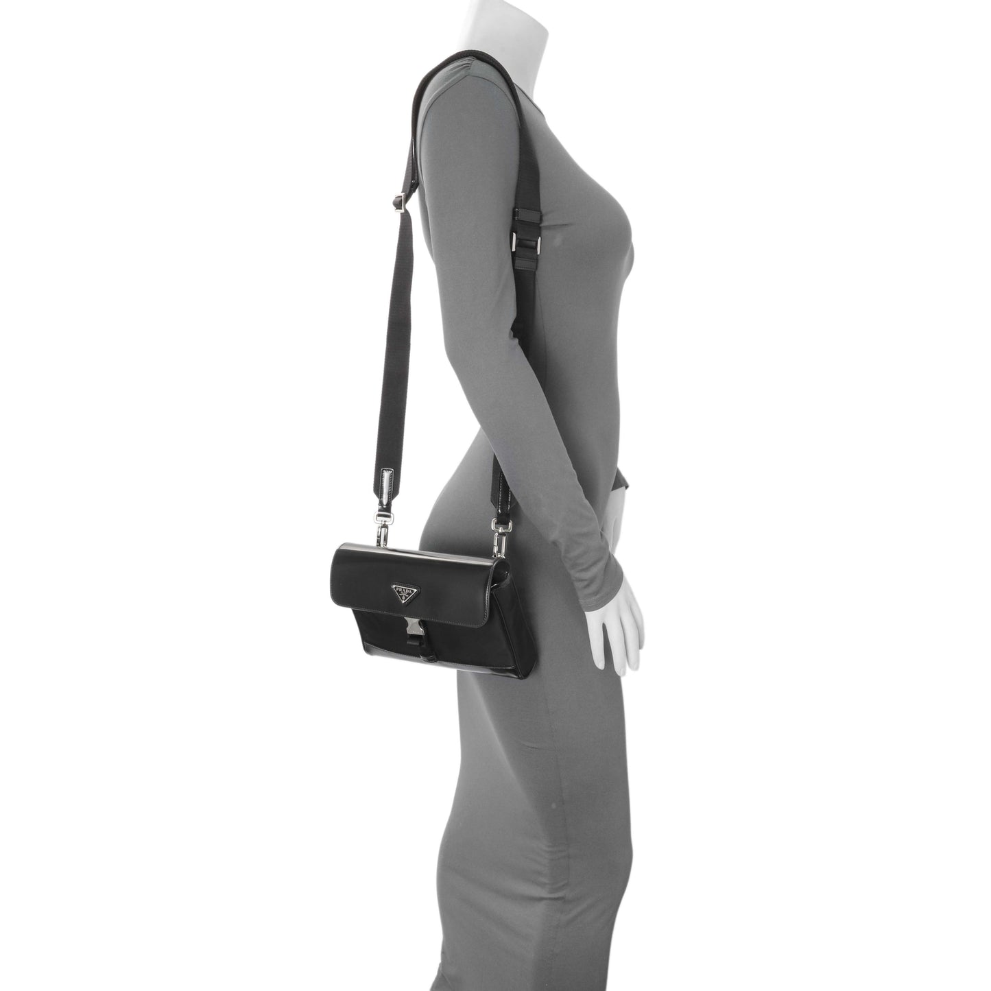 Exclusive Prada Black Re-Nylon Crossbody — Lifestyle View