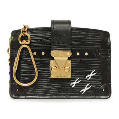 Exclusive Louis Vuitton Black Epi Leather Trunk Multicartes Key Chain and Bag Charm — Front View