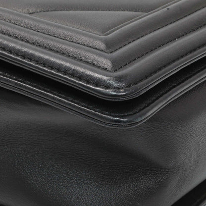 Exclusive Chanel Lambskin Chevron Quilted New Medium Boy Flap — Detail View
