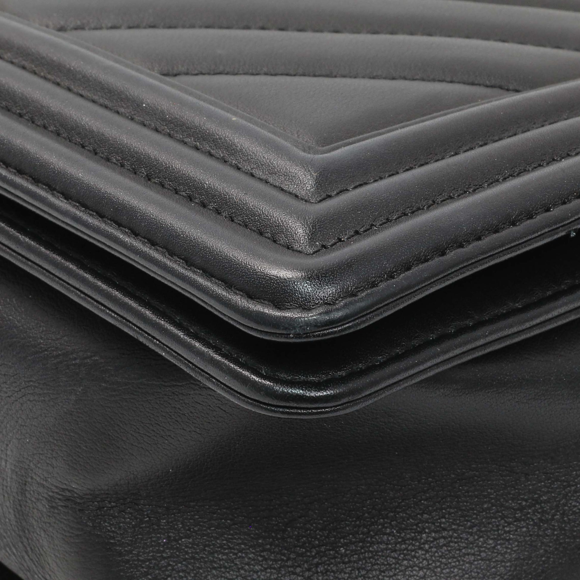 Exclusive Chanel Lambskin Chevron Quilted New Medium Boy Flap — Lifestyle View