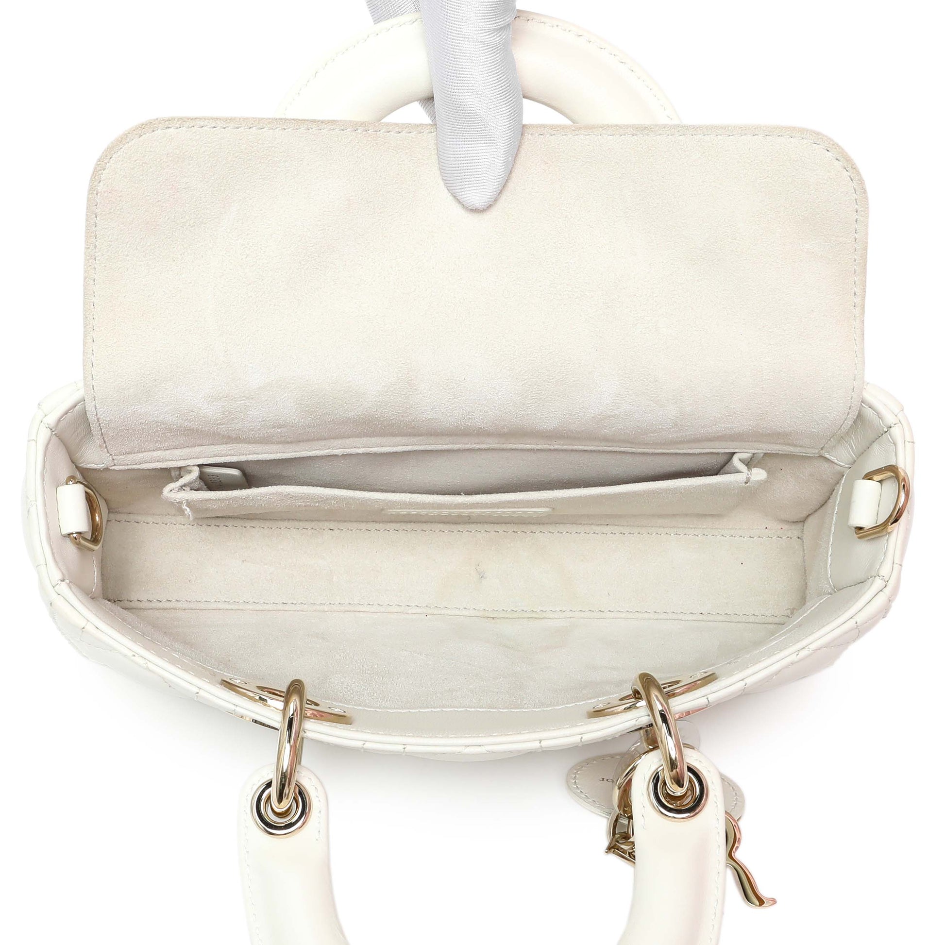 Exclusive Christian Dior Latte Cannage Small Lambskin Lady D-Joy — Alternate View 8