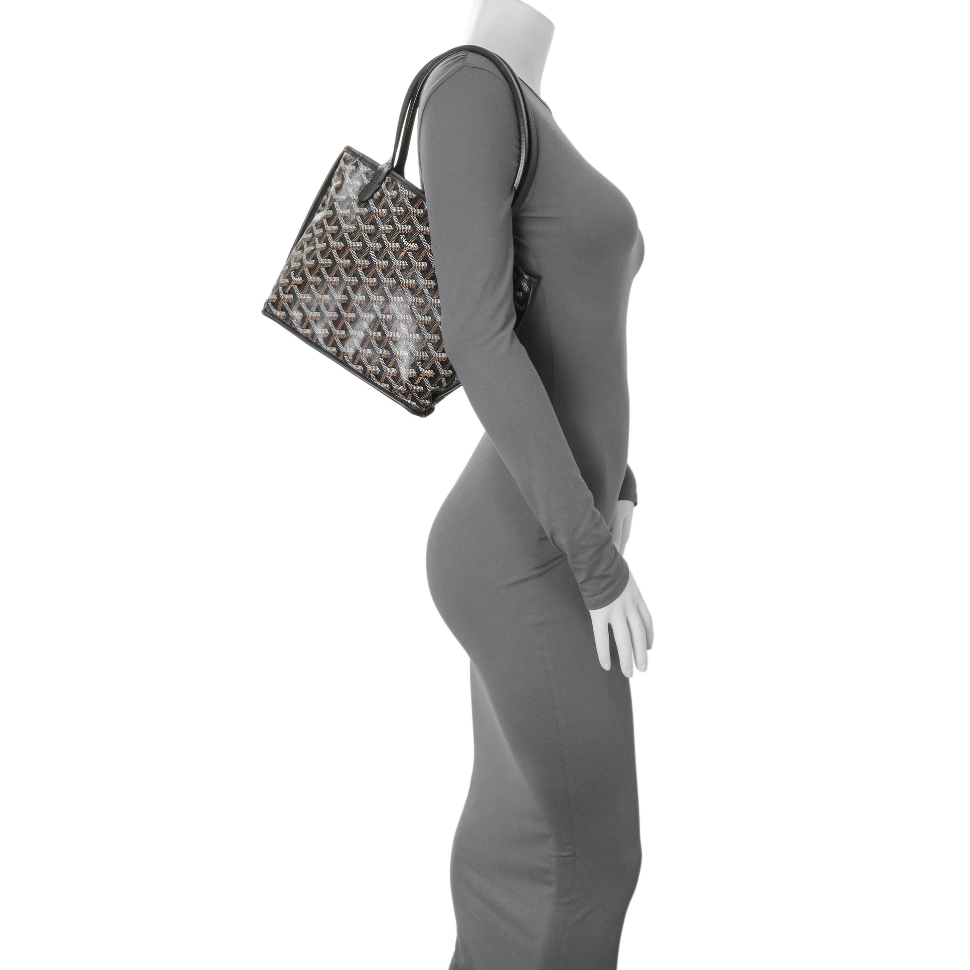 Exclusive Goyard Black Goyardine Reversible Mini Anjou — Alternate View 12