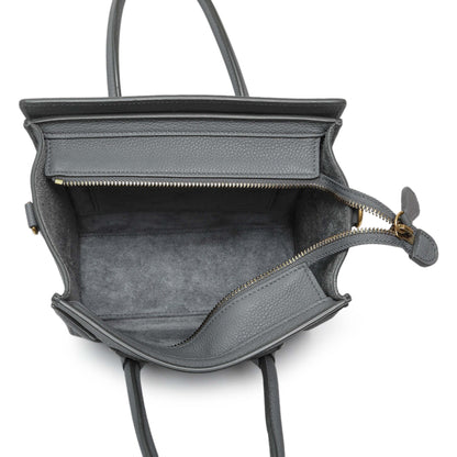 Exclusive Celine Kohl Drummed Calfskin Nano Luggage — Top View