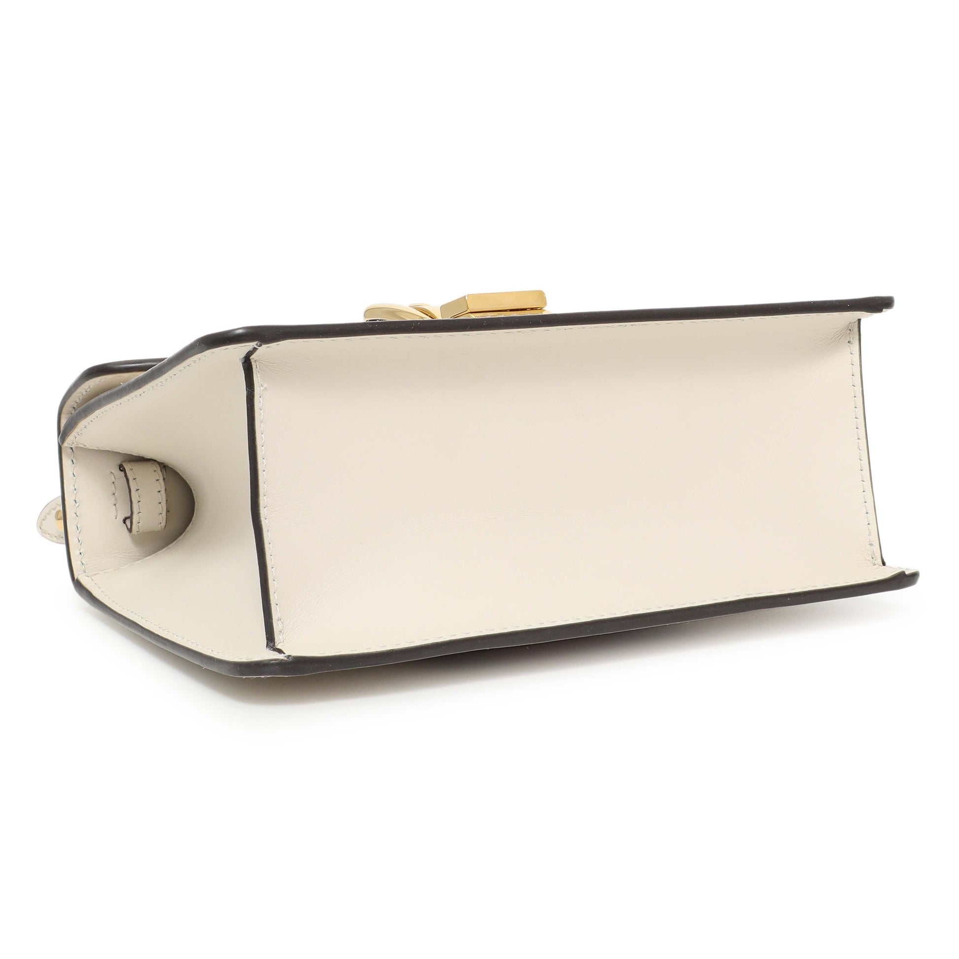 Exclusive Gucci White Calfskin Mini Sylvie Top Handle Bag — Back View