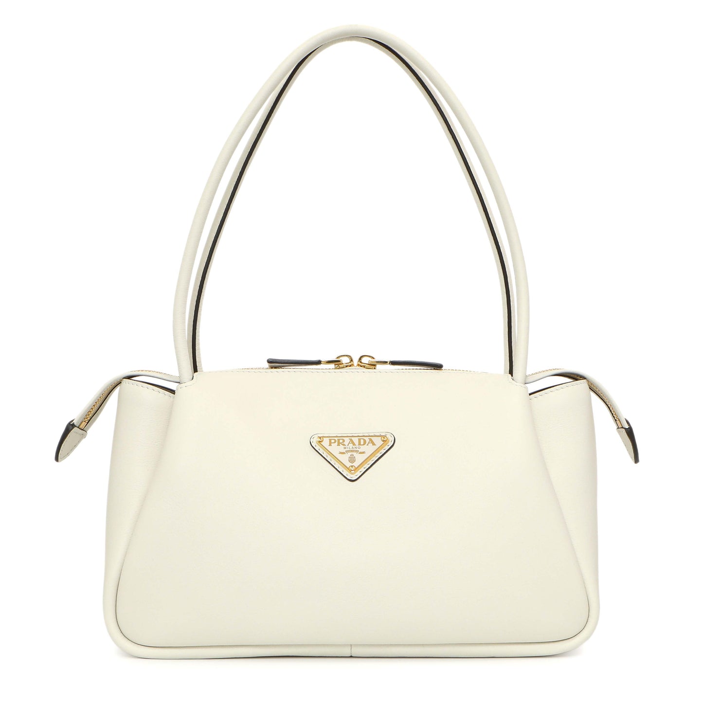 Exclusive Prada White Soft Calfskin Medium Shoulder Bag — Front View