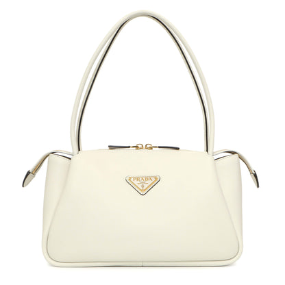 Exclusive Prada White Soft Calfskin Medium Shoulder Bag — Front View