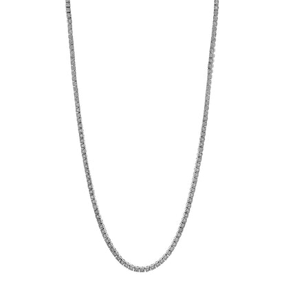 Exclusive 18K White Gold 2.86 Carat Riviere Diamond Necklace — Front View