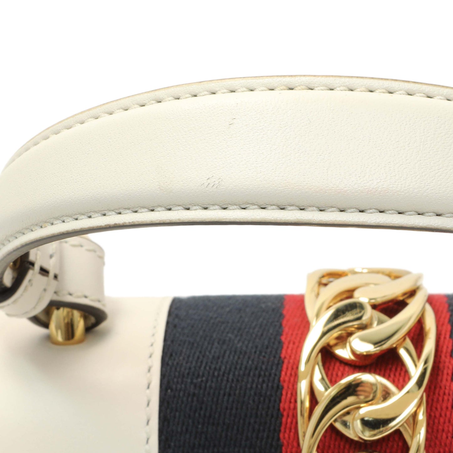 Exclusive Gucci White Calfskin Mini Sylvie Top Handle Bag — Alternate View 7