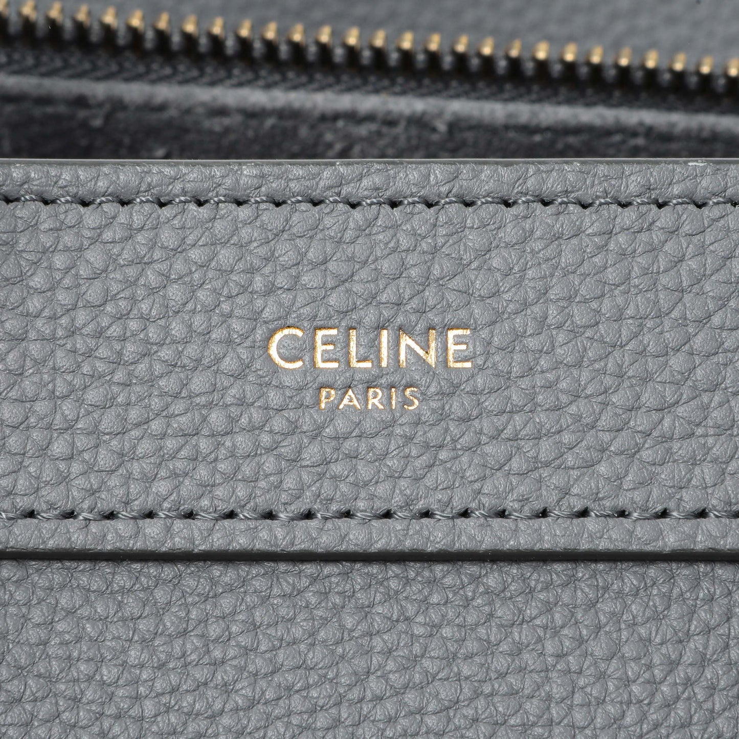 Exclusive Celine Kohl Drummed Calfskin Nano Luggage — Detail View