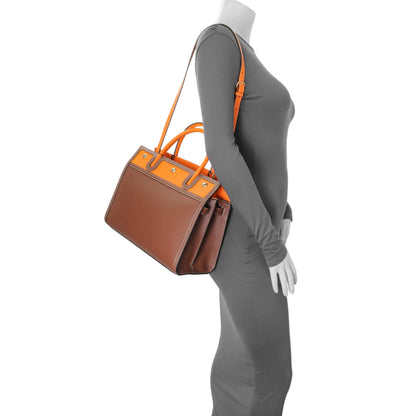 Exclusive Burberry Brown Orange Calfskin Small Title Bag — Alternate View 7