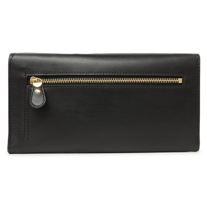 Exclusive Salvatore Ferragamo Black Calfskin Vara Bow Wallet — Side View