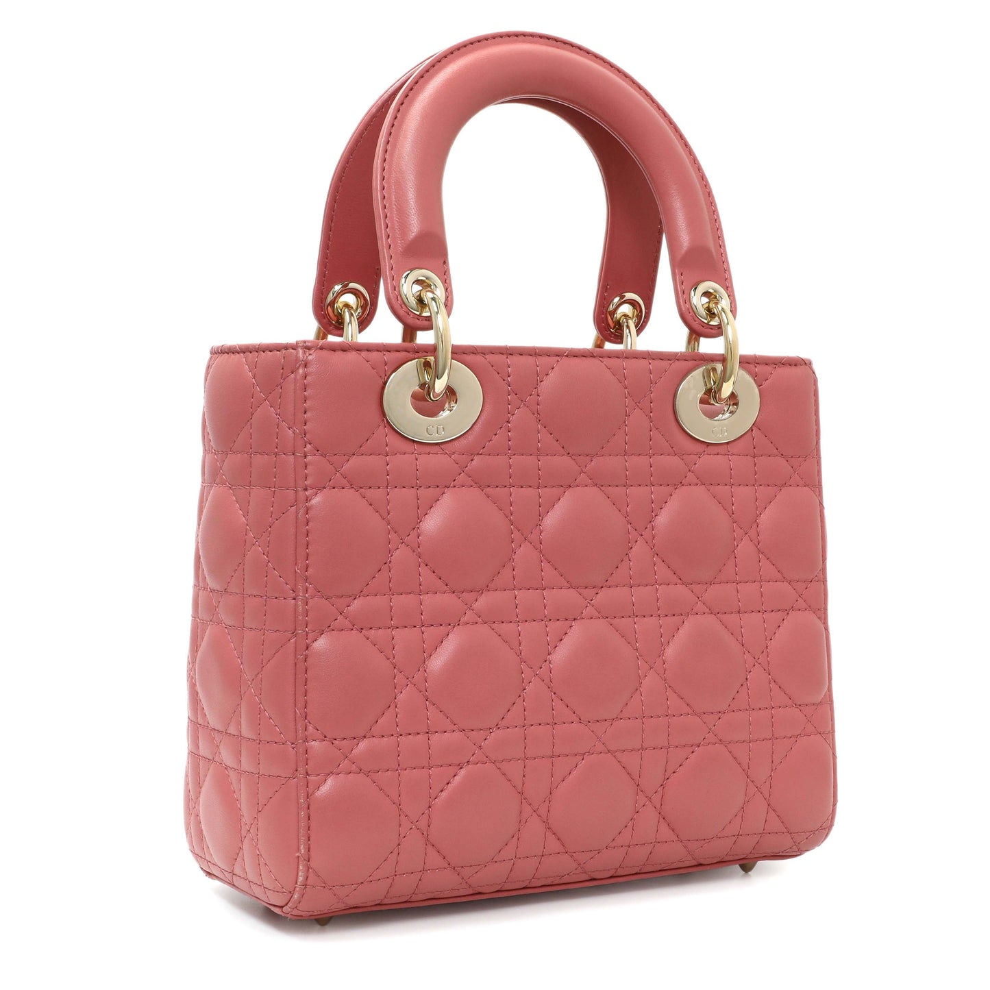 Exclusive Christian Dior Pink Lambskin Cannage Small My ABCDior Lady Dior — Side View