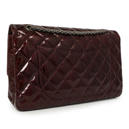 Exclusive Chanel Burgundy Quilted Patent 2.55 Reissue 227 — Side View