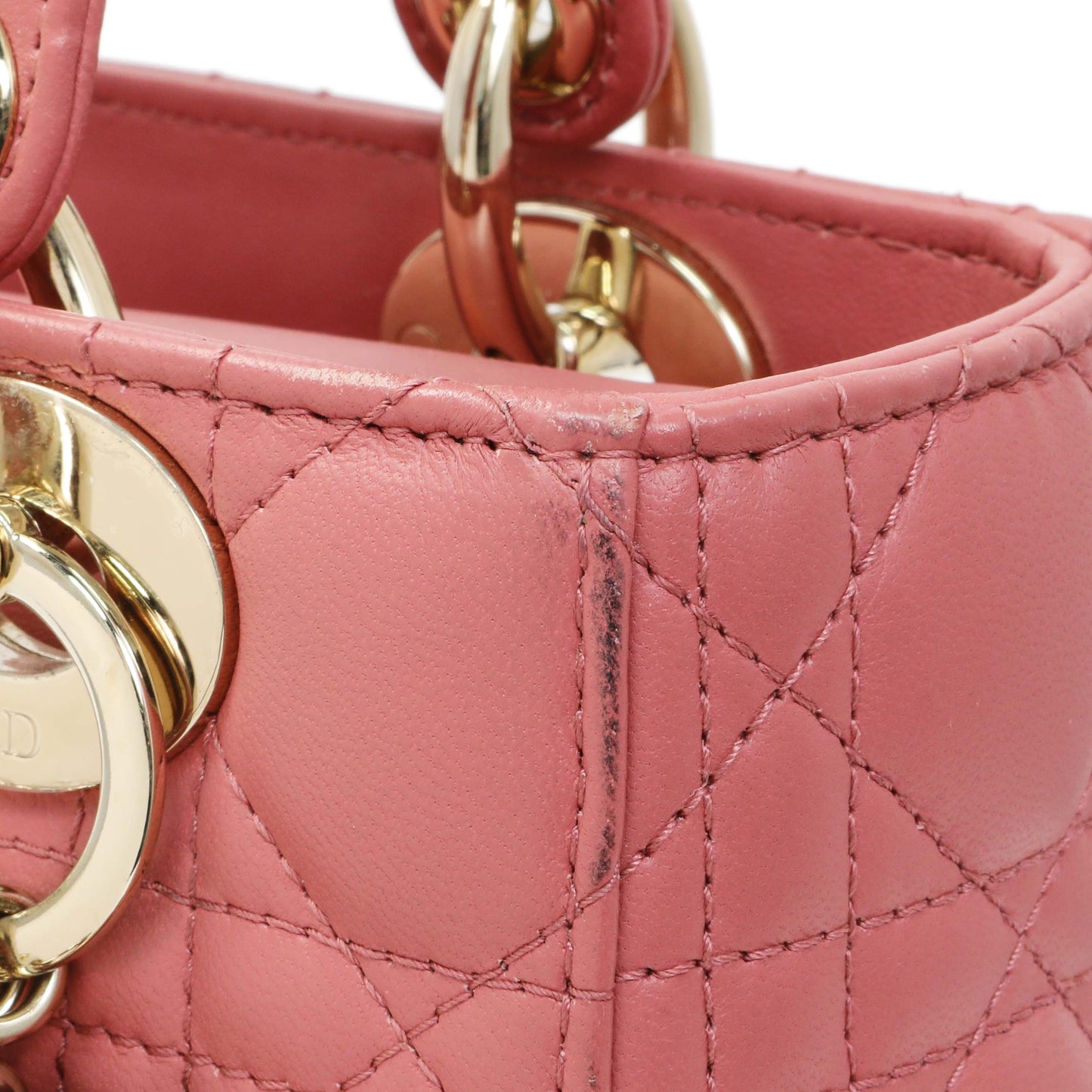Exclusive Christian Dior Pink Lambskin Cannage Small My ABCDior Lady Dior — Alternate View 11