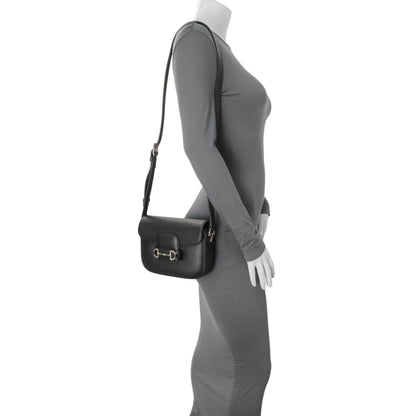 Exclusive Gucci Black Arabella Calfskin Horsebit 1955 Soft Small Shoulder Bag — Alternate View 7