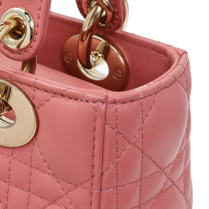 Exclusive Christian Dior Pink Lambskin Cannage Small My ABCDior Lady Dior — Alternate View 12