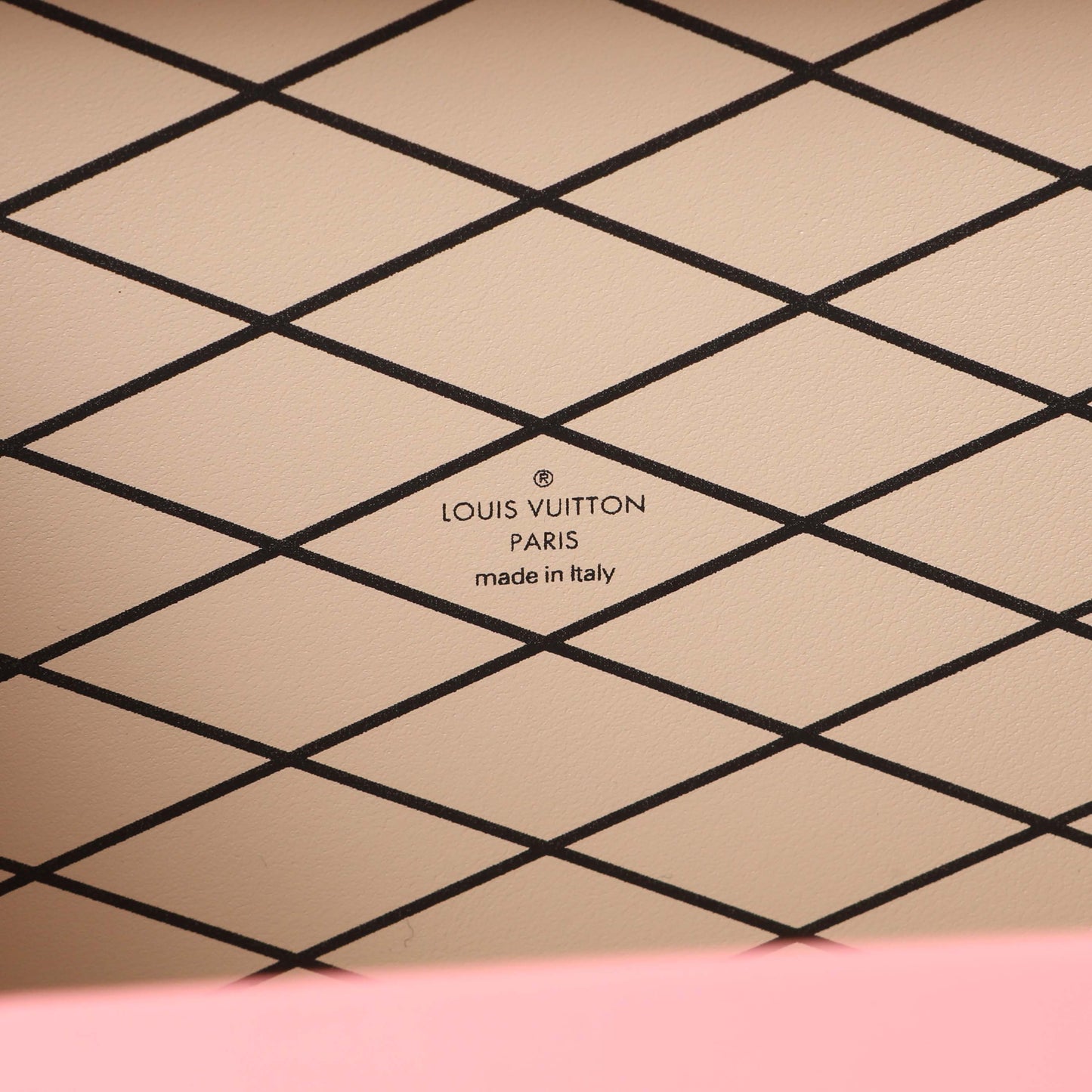 Exclusive Louis Vuitton Pink Jacquard Since 1854 Petite Malle — Detail View