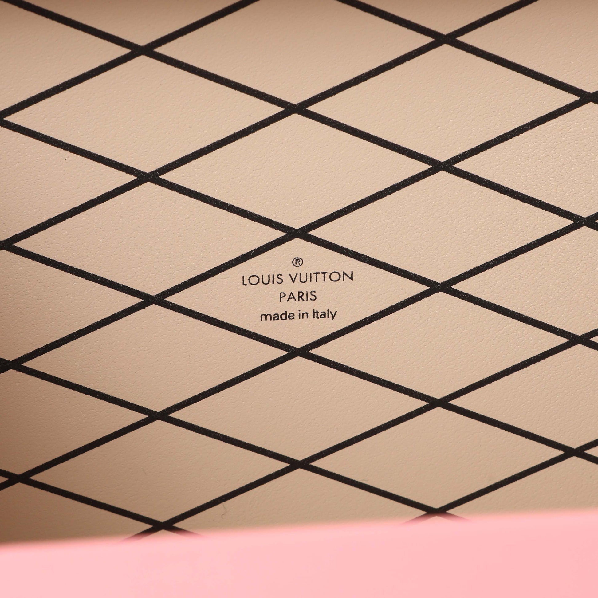 Exclusive Louis Vuitton Pink Jacquard Since 1854 Petite Malle — Detail View