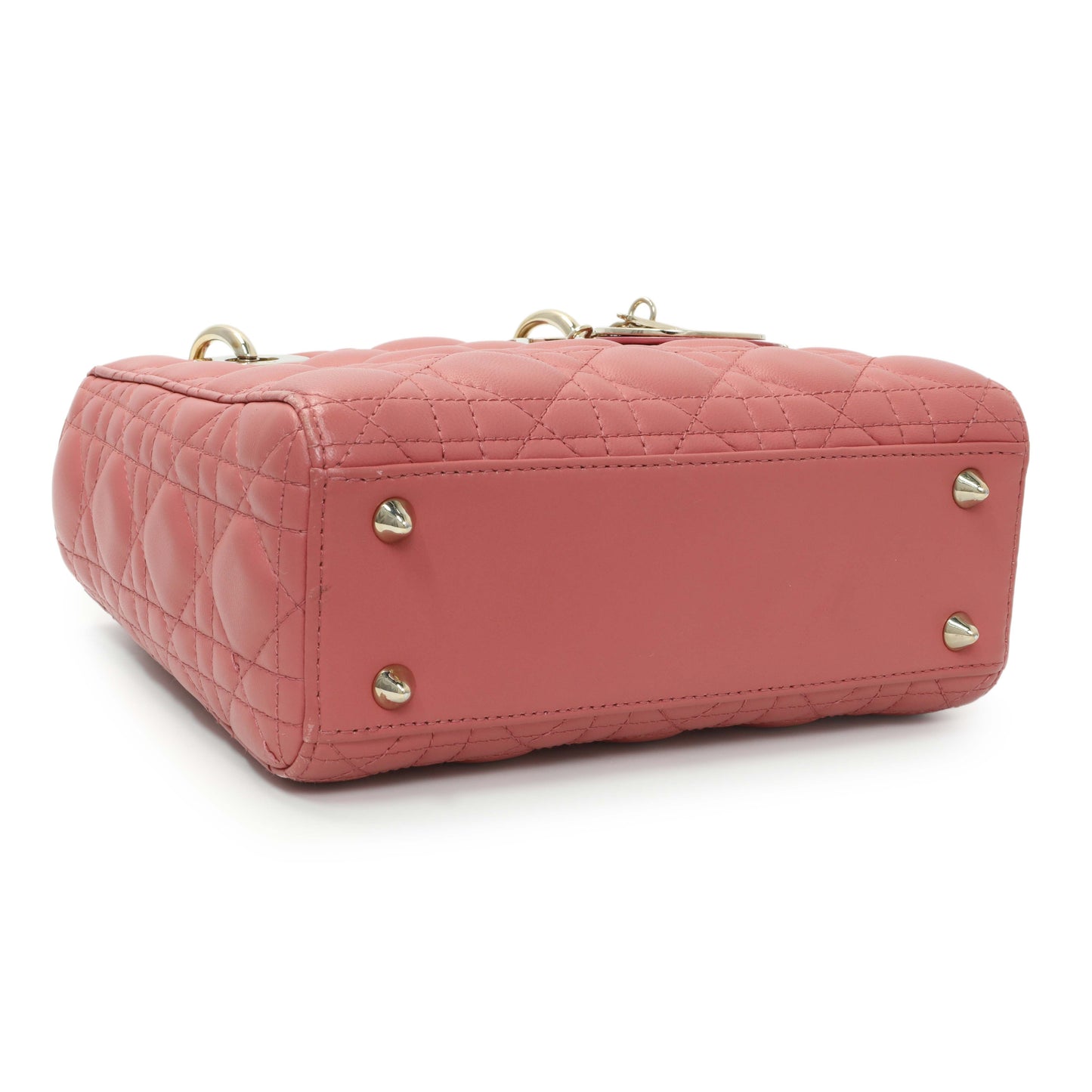 Exclusive Christian Dior Pink Lambskin Cannage Small My ABCDior Lady Dior — Back View